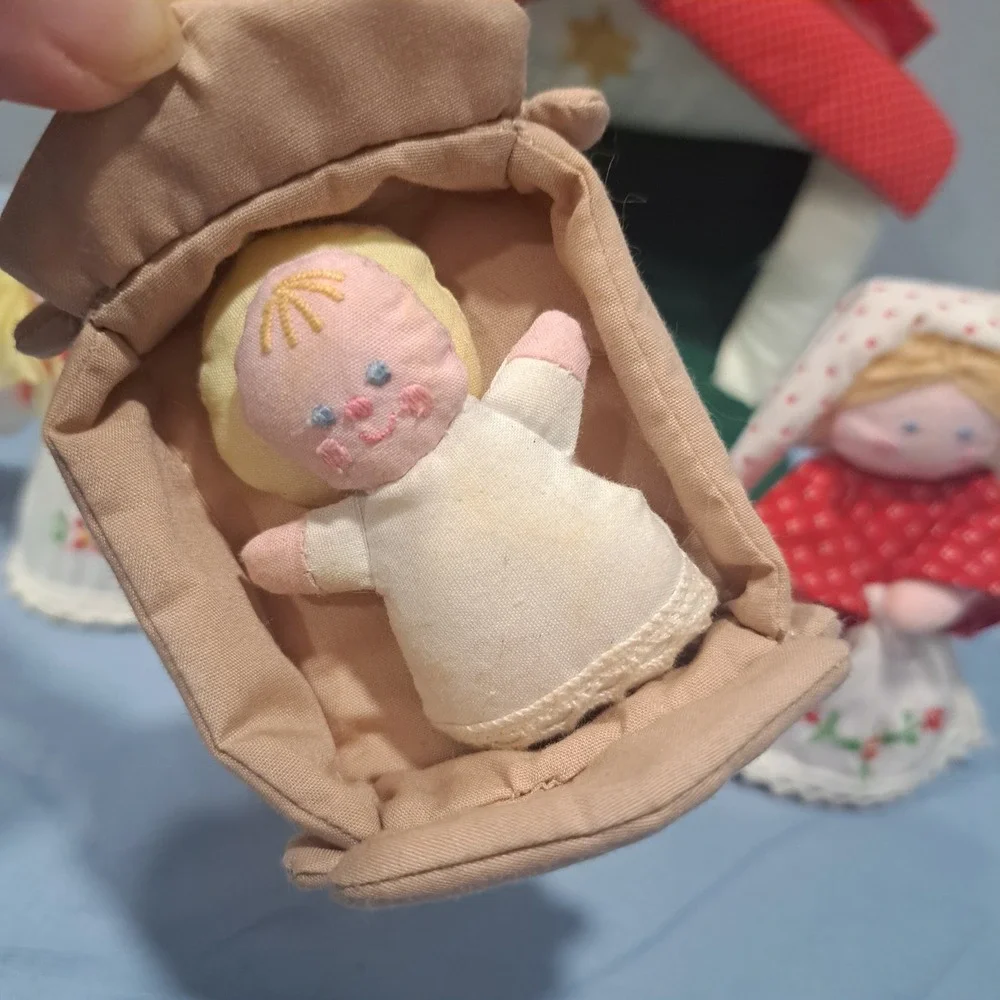 VTG House of Hatten Fabric Nativity Set Soft Sculpture Creche Christmas Decor‎